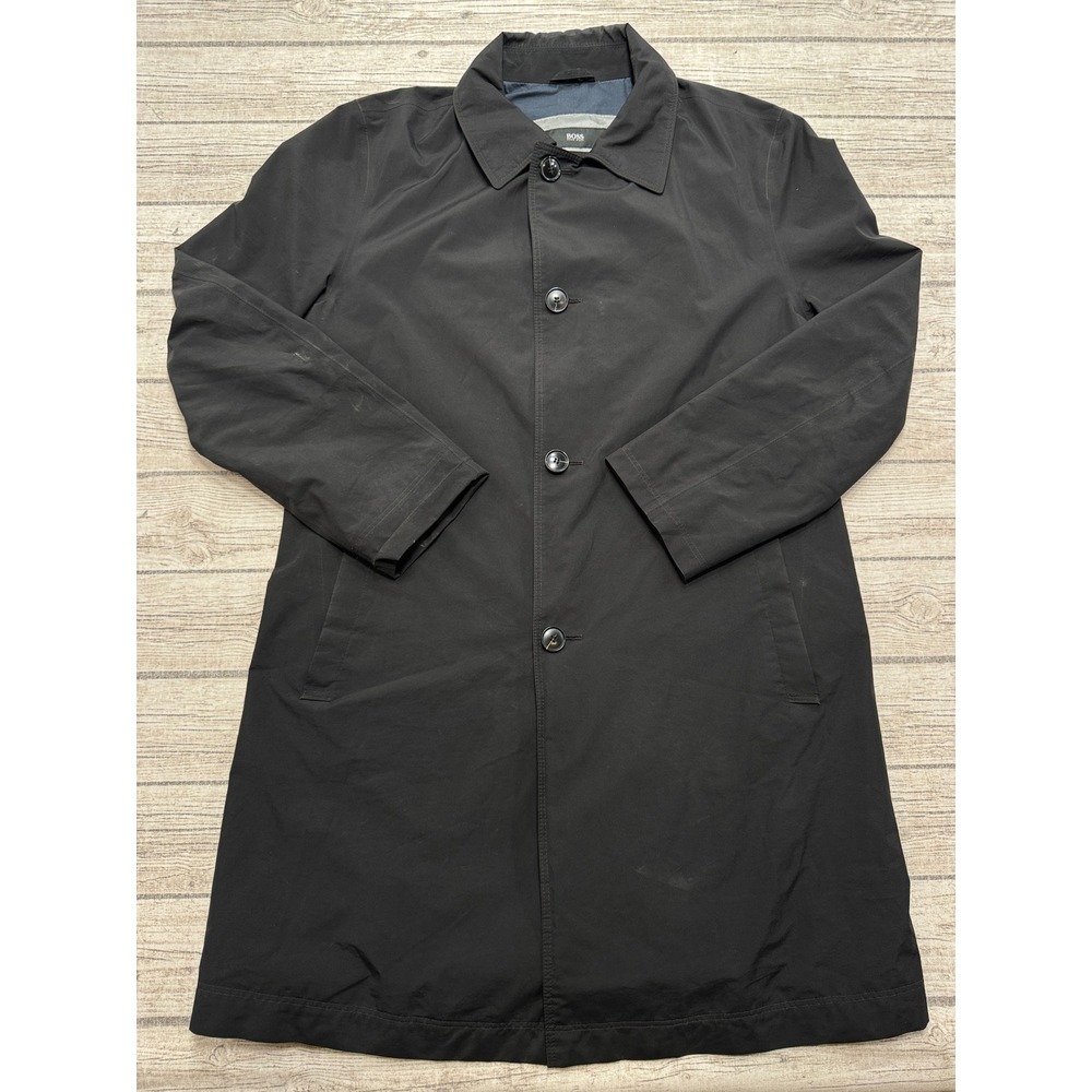 BOSS Hugo Boss Trench Coat Men's 46R Black Insulated Gore-Tex Waterproof Outdoor
